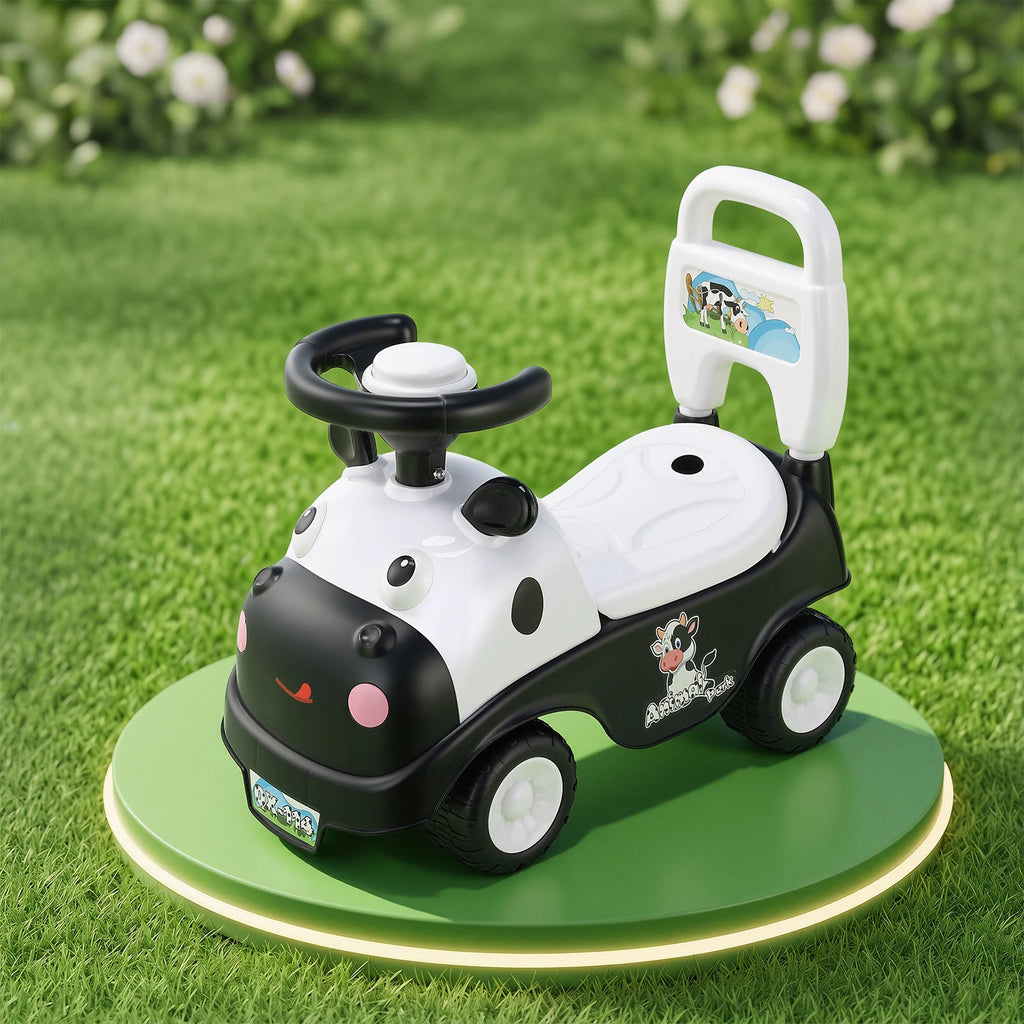 Kinderroller in Kuh-Design mit Staufach