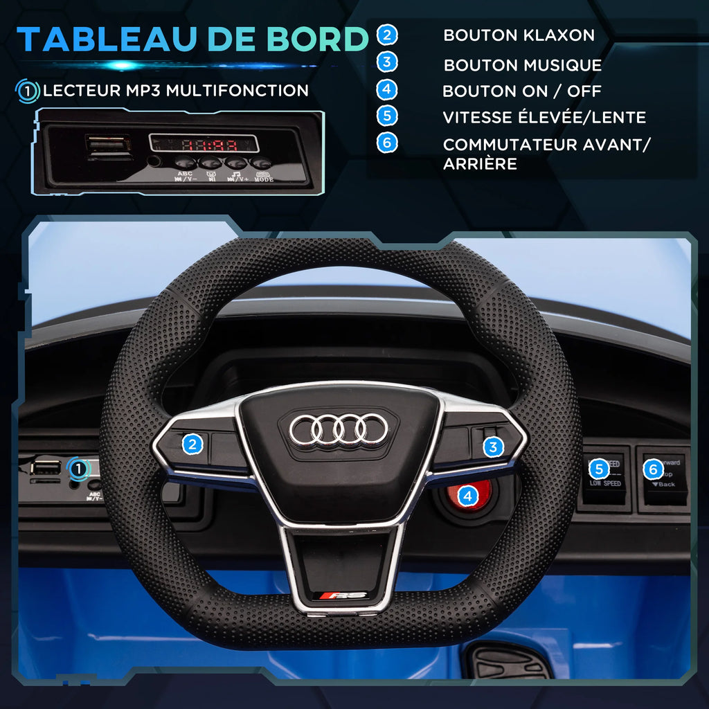 Kinder-Elektroauto 12V in Blau – Mit Eltern-Fernbedienung, LED & Sound, CE-zertifiziert (3–6 Jahre)