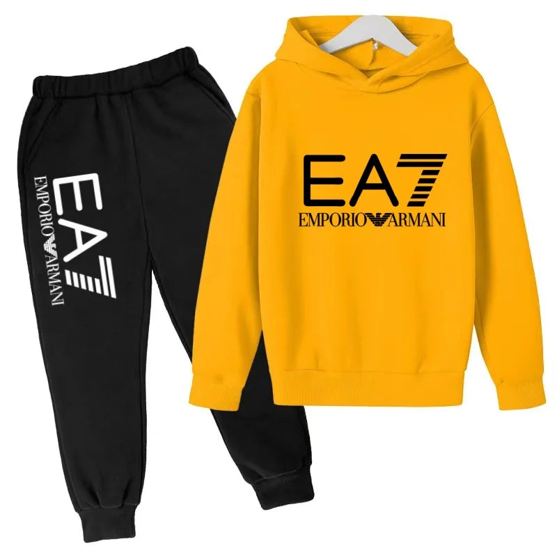 Kinder Jogginganzug 2-teilig – Hoodie & Hose mit Schriftzug für Jungen & Mädchen