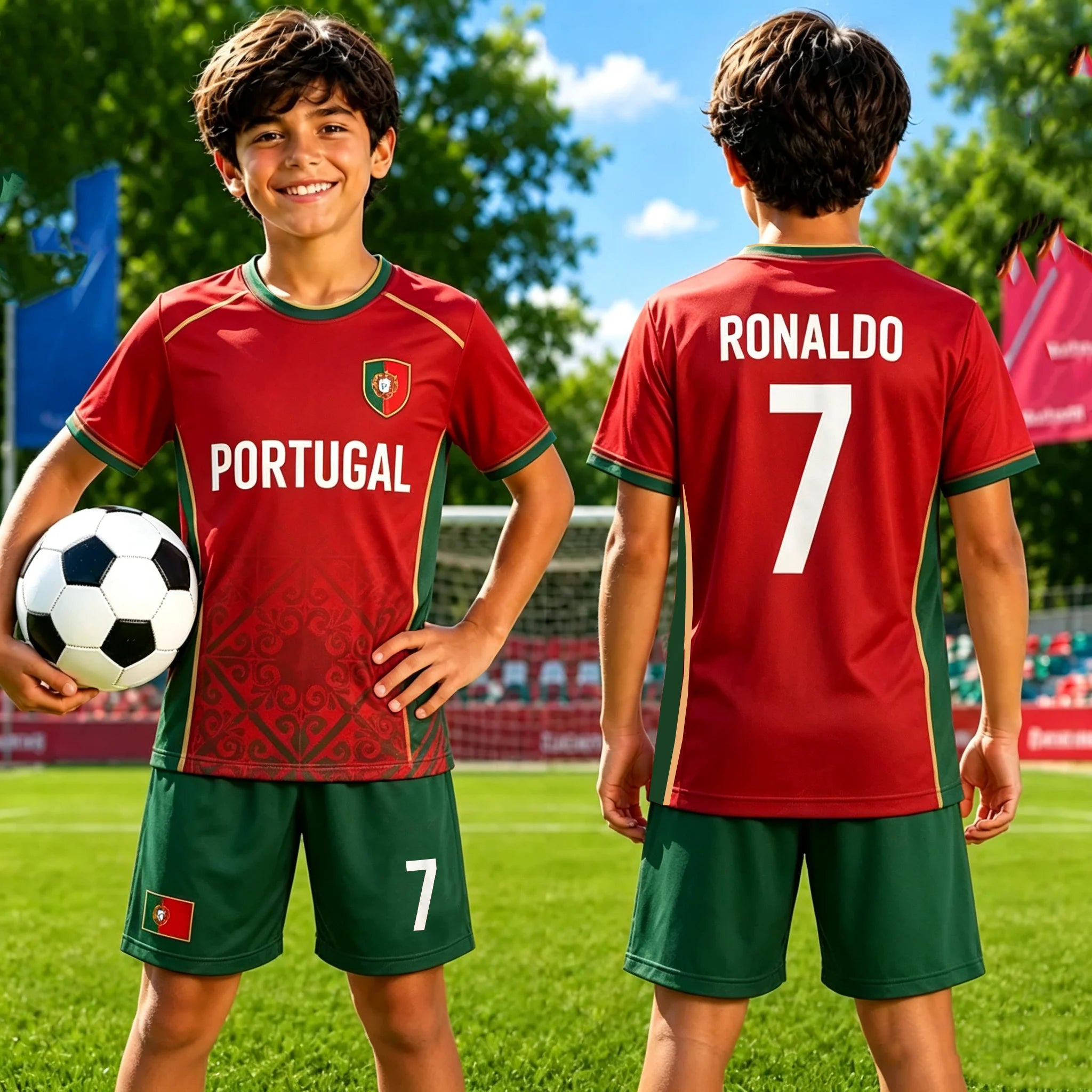 Portugal Trikot-Set 2026 – Ronaldo Nr. 7 – Damen, Herren & Kinder