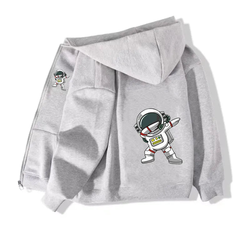 Kinder Kapuzenjacke mit Astronauten-Print | Reißverschluss | Unisex | 3–6 Jahre