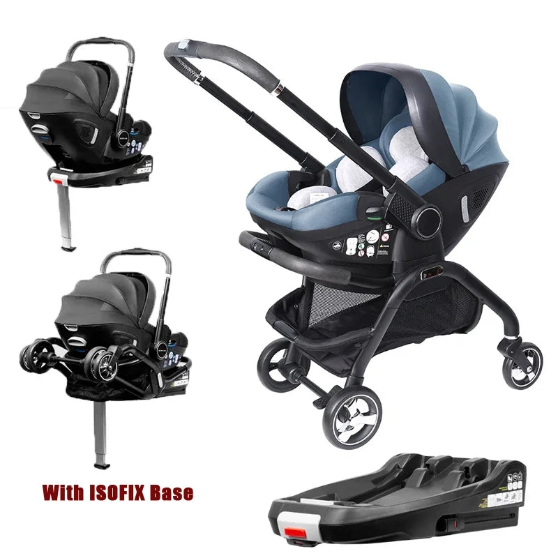 LUVCHAIN 4-in-1 Kinderwagen mit ISOFIX & Autositz – Faltbar, für Neugeborene (EU-Versand)