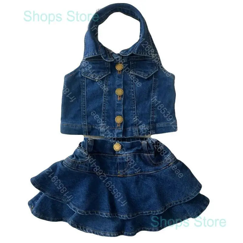 Mädchen Sommer-Set 2-11 Jahre – Jeans-Weste & Rock, 2-teilig
