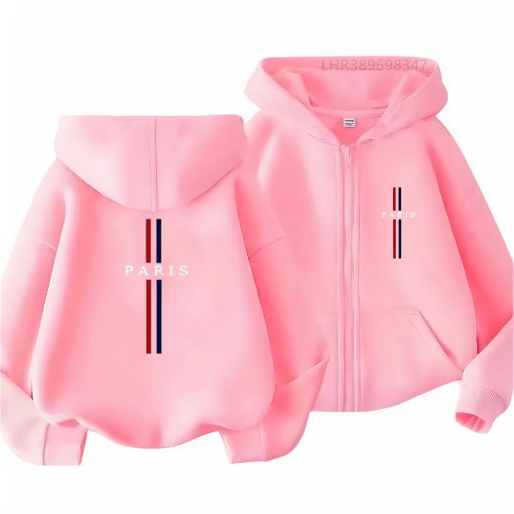 Kinder Hoodie-Jacke mit Reißverschluss – Unisex, Herbst & Frühling (3–12 Jahre)