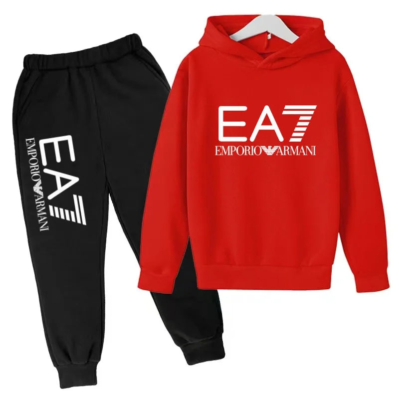 Kinder Jogginganzug 2-teilig – Hoodie & Hose mit Schriftzug für Jungen & Mädchen