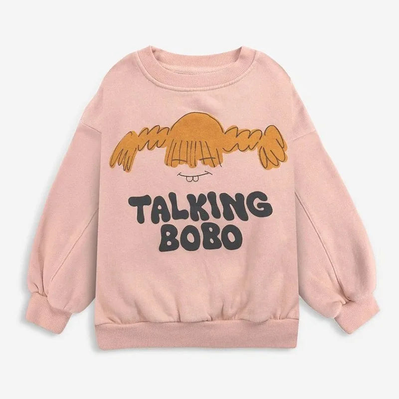 Kinder Hoodie mit Cartoon-Print – Unisex Sweatshirt für Frühling & Herbst