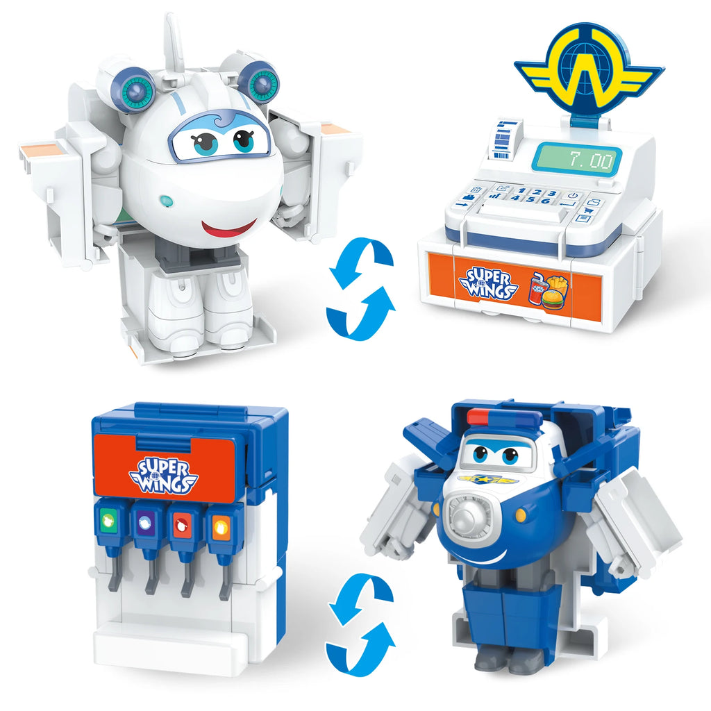 Super Wings 2-in-1 Transformierbarer Roboter – Dizzy & Donnie Foodie-Serie
