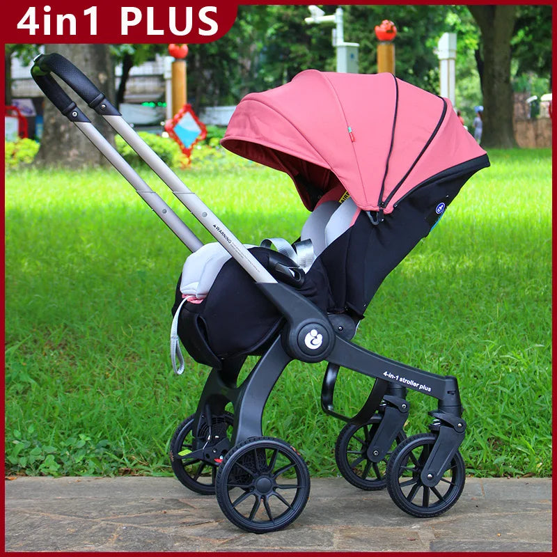 4-in-1 Baby Kinderwagen mit Autositz – faltbar, flexibel & reisetauglich