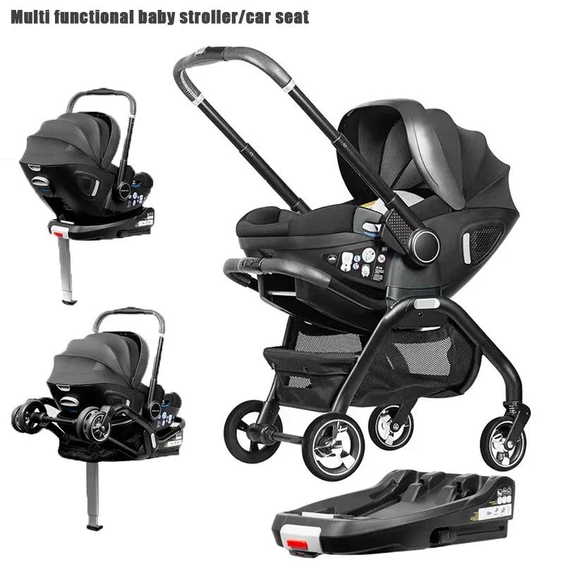 LUVCHAIN 4-in-1 Kinderwagen mit ISOFIX & Autositz – Faltbar, für Neugeborene (EU-Versand)