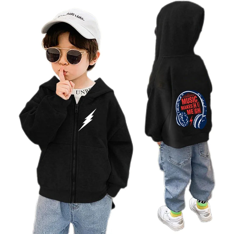 Kinder Kapuzenjacke mit Astronauten-Print | Reißverschluss | Unisex | 3–6 Jahre