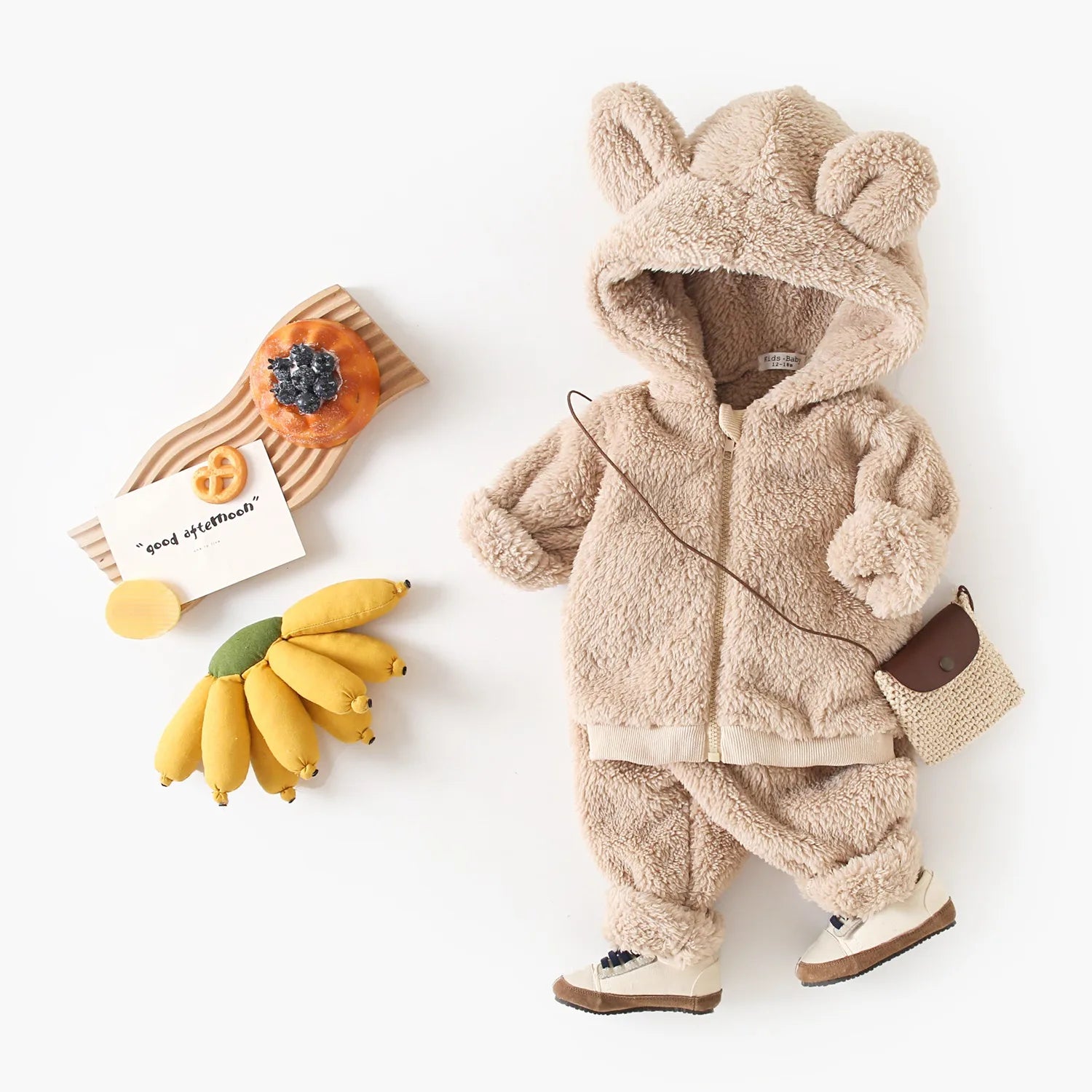 Baby Winter-Set – Fleece-Hoodie mit Reißverschluss & Hose, 2-teilig (9M–5 Jahre)