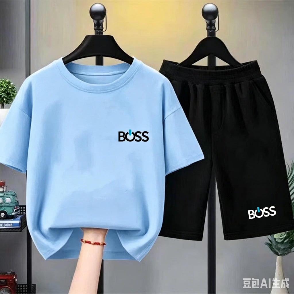 Kinder Sommer-Set 2-teilig – T-Shirt & Shorts mit Print für Jungen & Mädchen