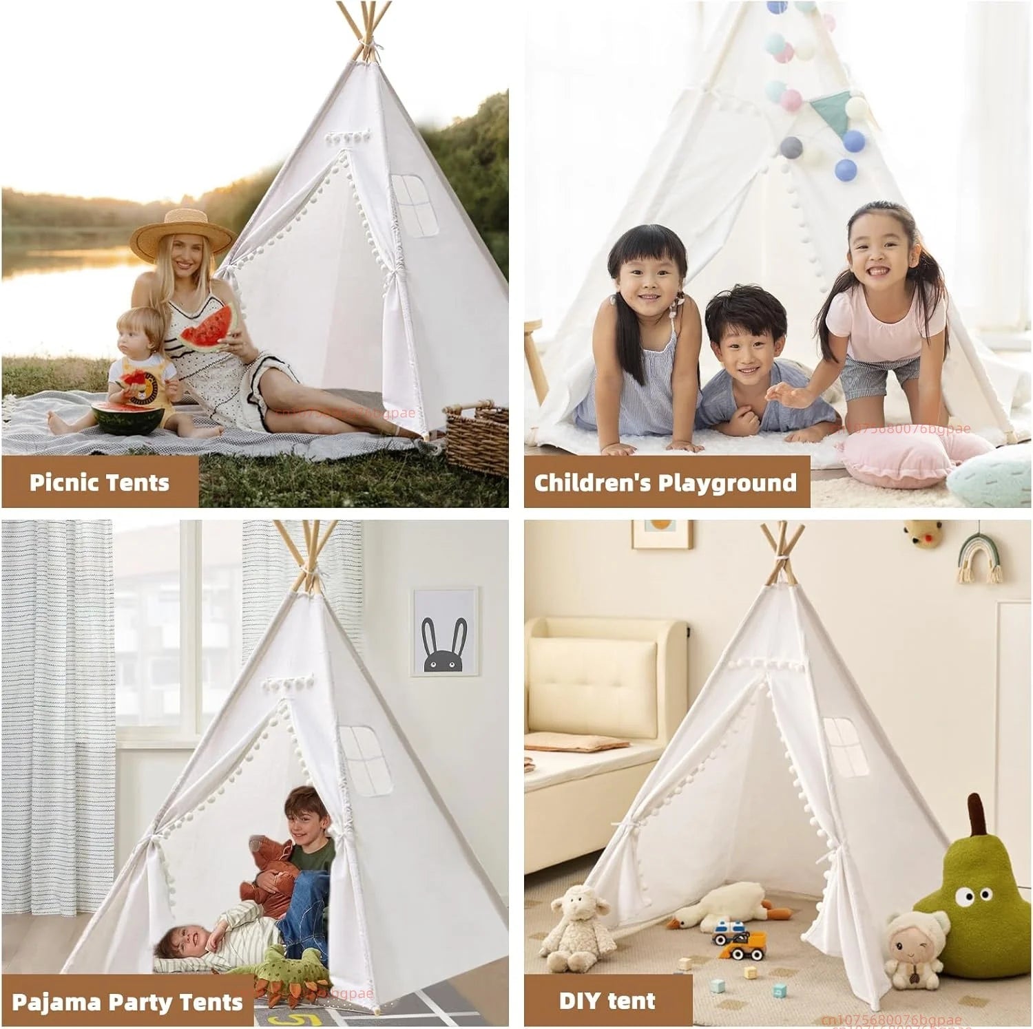 Kinder Tipi-Spielzelt – gemütliches Spielhaus 1,3 m / 1,6 m