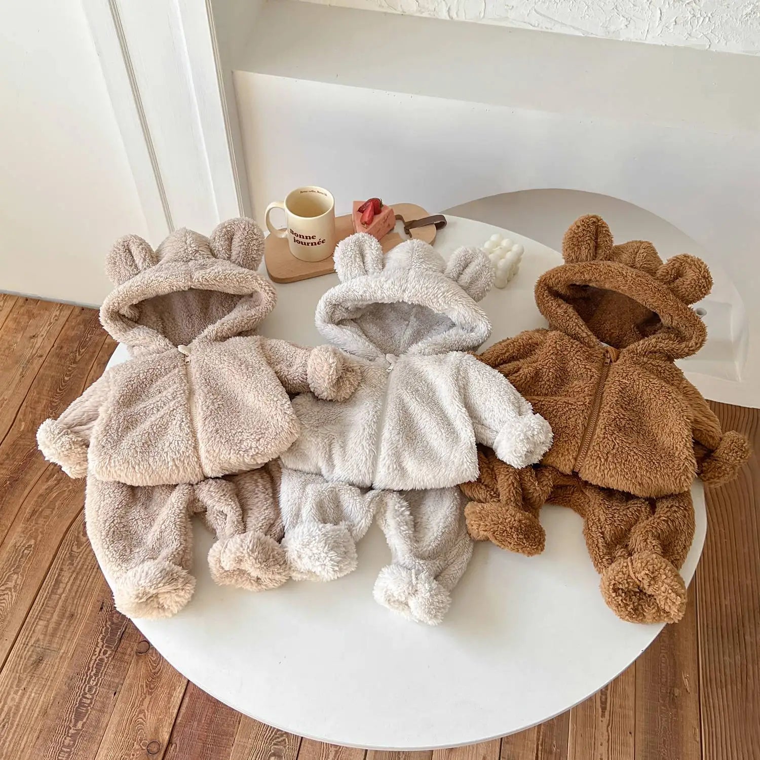 Baby Winter-Set – Fleece-Hoodie mit Reißverschluss & Hose, 2-teilig (9M–5 Jahre)