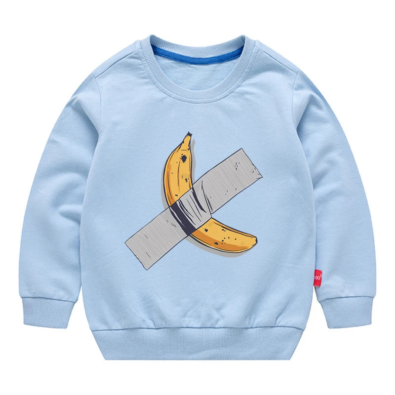 Kinder Baumwoll-Sweatshirt mit Grafik-Print – Unisex, Herbst & Frühling (3–12 Jahre)
