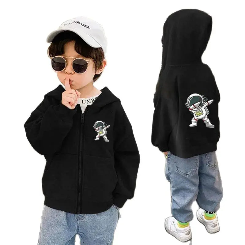 Kinder Kapuzenjacke mit Astronauten-Print | Reißverschluss | Unisex | 3–6 Jahre