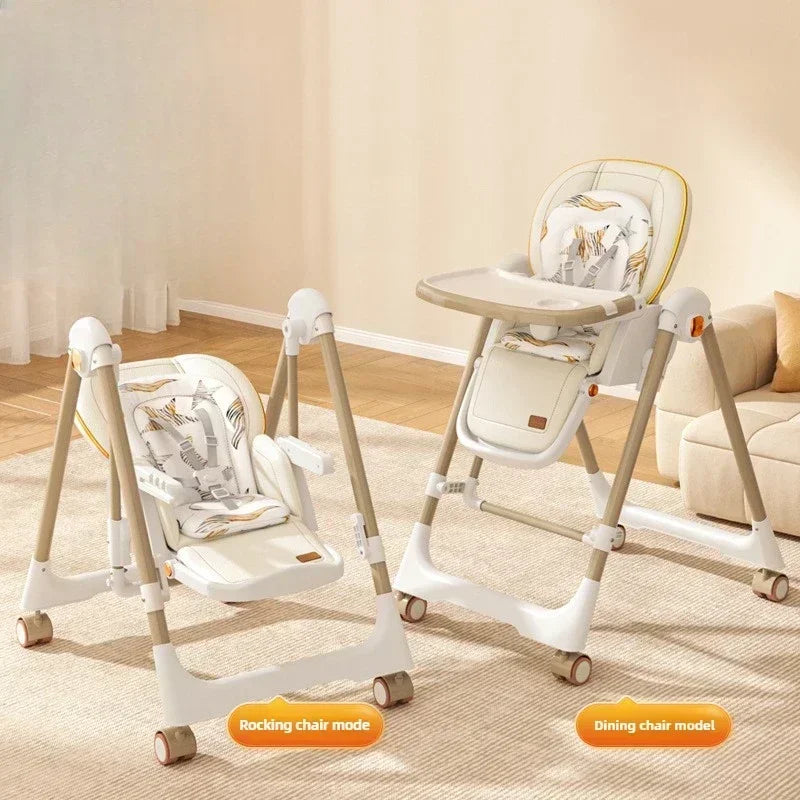 2-in-1 Baby-Hochstuhl & Schaukel – Verstellbarer Essstuhl für Babys