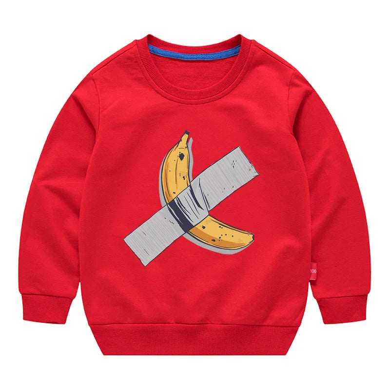 Kinder Baumwoll-Sweatshirt mit Grafik-Print – Unisex, Herbst & Frühling (3–12 Jahre)