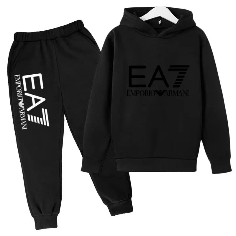Kinder Jogginganzug 2-teilig – Hoodie & Hose mit Schriftzug für Jungen & Mädchen
