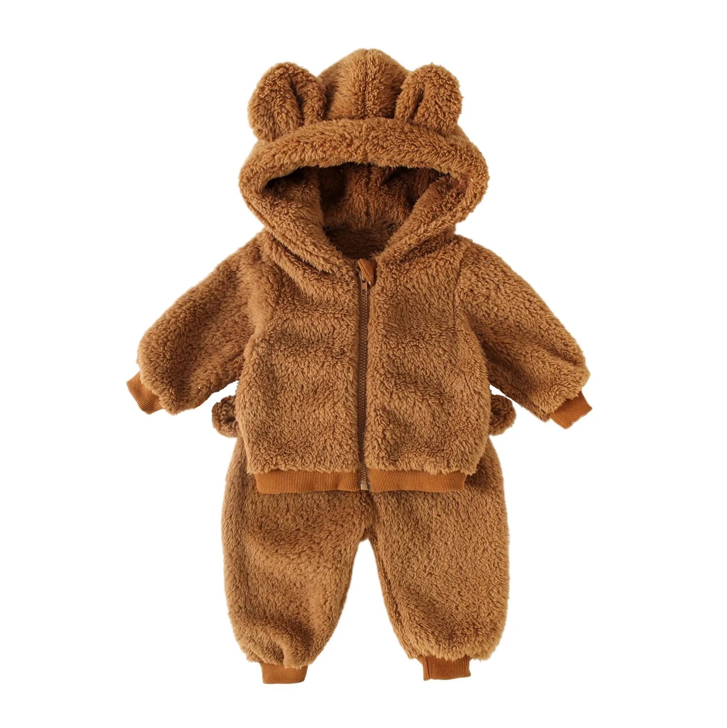 Baby Winter-Set – Fleece-Hoodie mit Reißverschluss & Hose, 2-teilig (9M–5 Jahre)