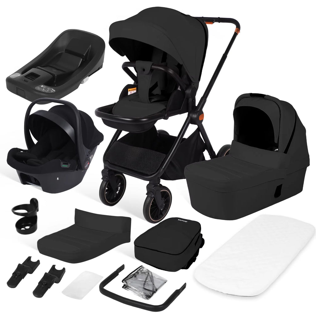 BabyVoyage 4-in-1 Kinderwagen-Reisesystem mit ISOFIX & 360°-Schwenkrädern – Für Neugeborene bis 26 kg