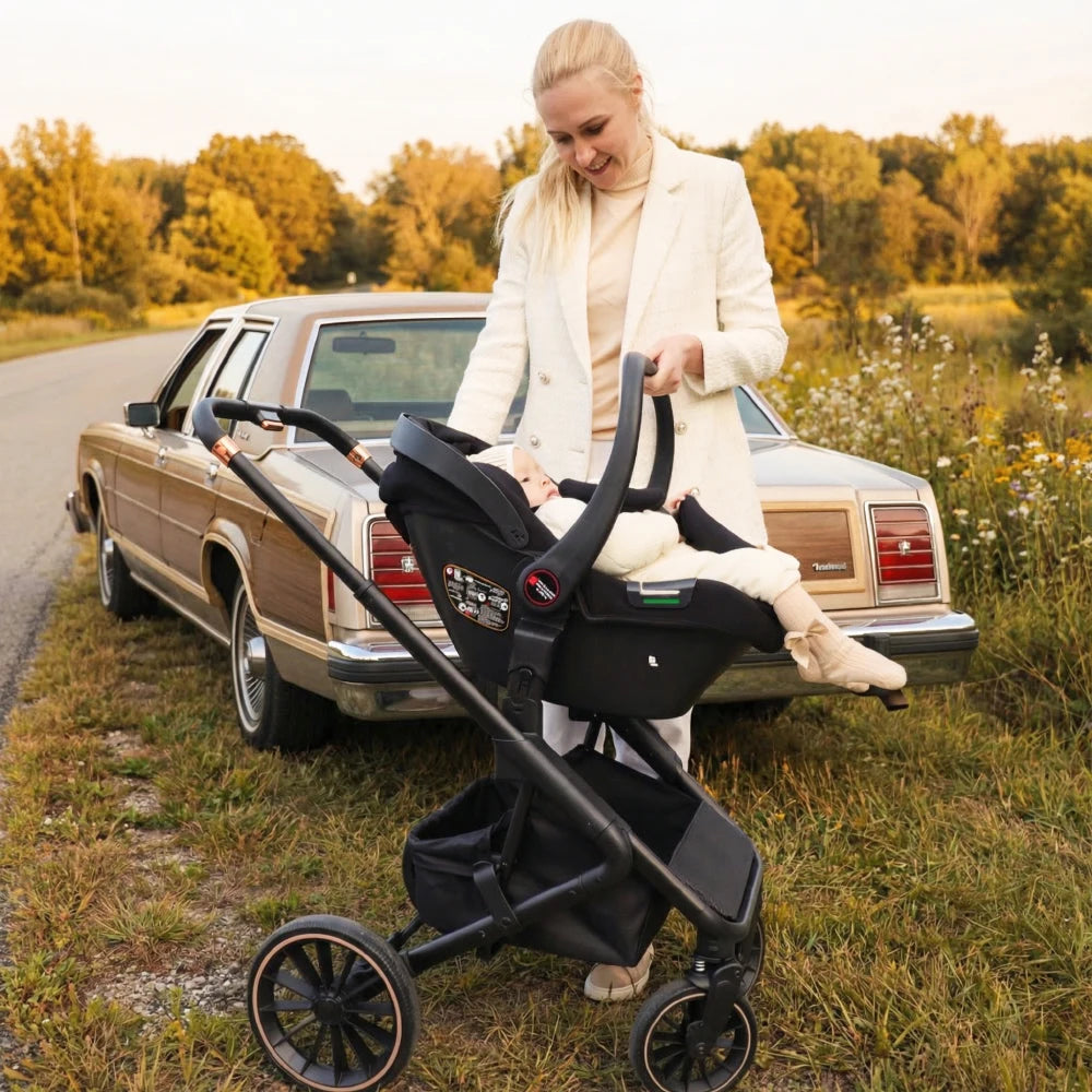 BabyVoyage 4-in-1 Kinderwagen-Reisesystem mit ISOFIX & 360°-Schwenkrädern – Für Neugeborene bis 26 kg