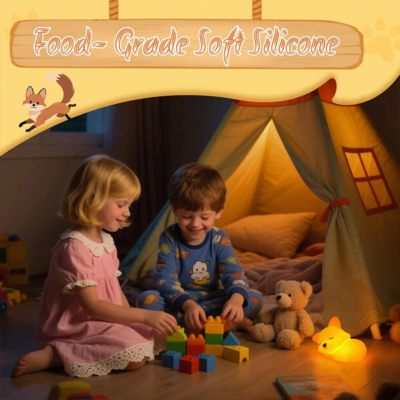 Fuchs LED Nachtlicht – Wiederaufladbare Kinderlampe mit Touch & 20-Minuten-Timer