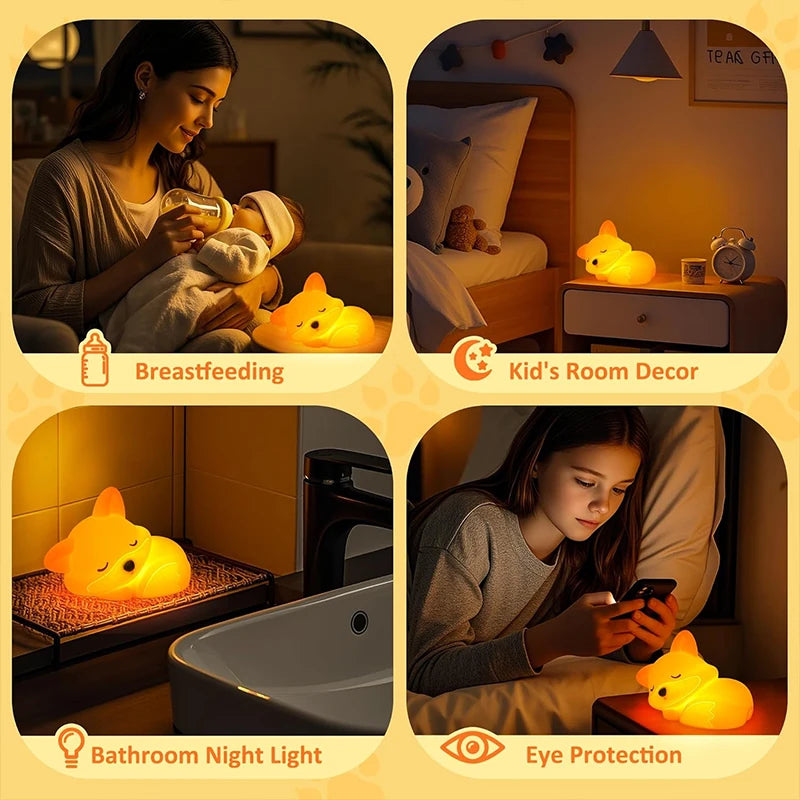 Fuchs LED Nachtlicht – Wiederaufladbare Kinderlampe mit Touch & 20-Minuten-Timer