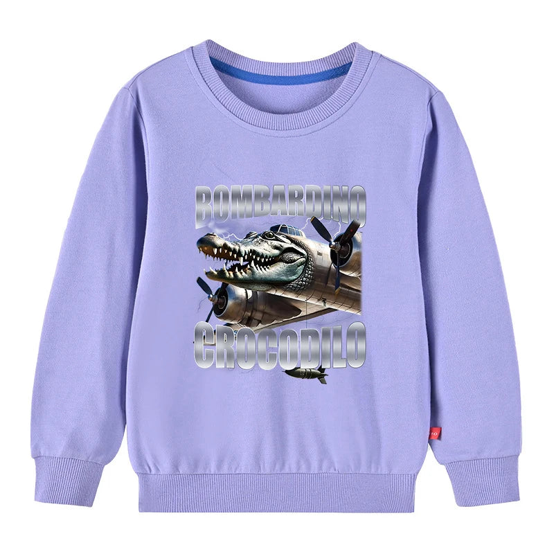 Kinder Hoodie – Italian Brainrot Meme “Bombardino Crocodilo” – Unisex (3–12 Jahre)