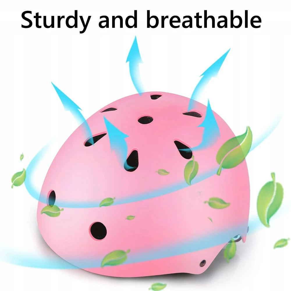 Kinder-Schutzset mit Helm in Rosa – Knie-, Ellbogen- & Handgelenkschützer inkl. Tragetasche (3–7 Jahre)