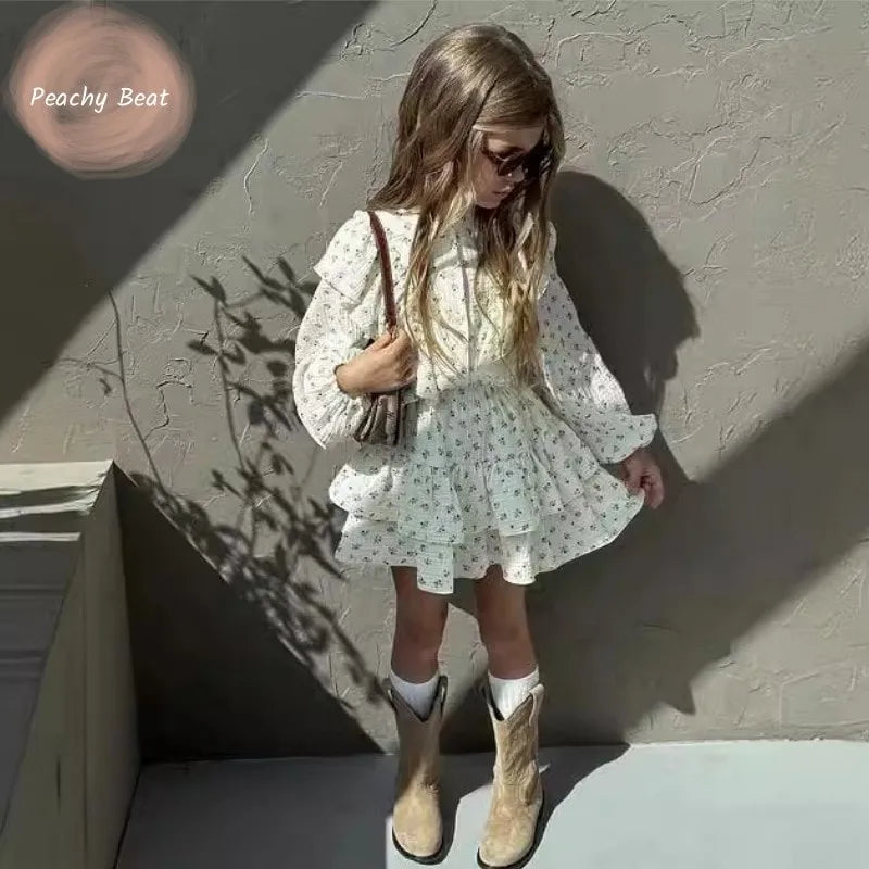 Baby Mädchen Set – Blumenhemd & Layered Rock, 2-teilig (2–7 Jahre)