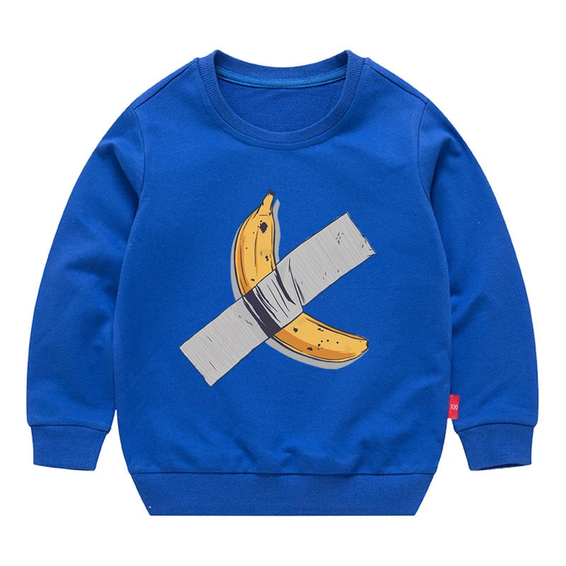 Kinder Baumwoll-Sweatshirt mit Grafik-Print – Unisex, Herbst & Frühling (3–12 Jahre)