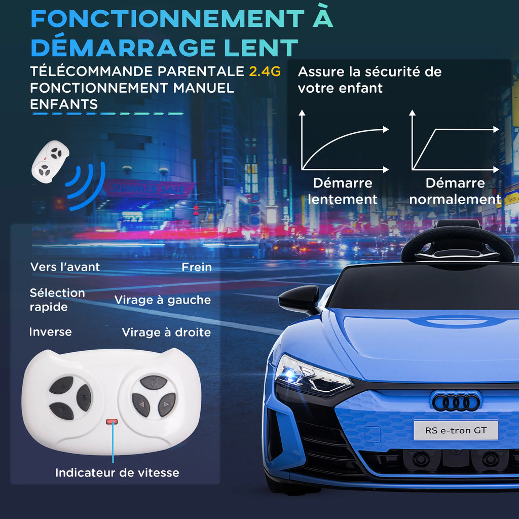 Kinder-Elektroauto 12V in Blau – Mit Eltern-Fernbedienung, LED & Sound, CE-zertifiziert (3–6 Jahre)