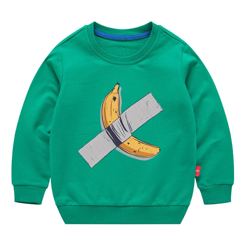 Kinder Baumwoll-Sweatshirt mit Grafik-Print – Unisex, Herbst & Frühling (3–12 Jahre)