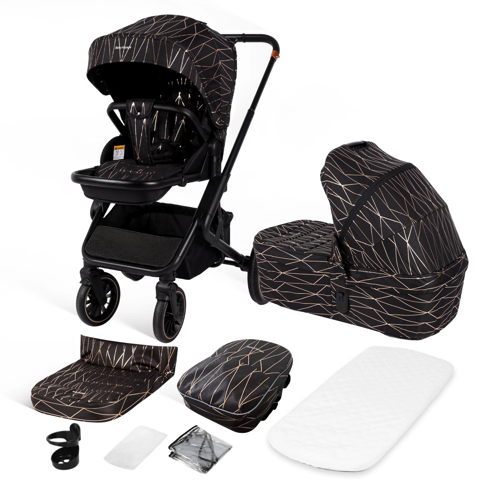 BabyVoyage 2-in-1 Kinderwagen – Wendbarer Sitz, 1-Klick-Faltung & XXL-Korb (0–3 Jahre, EU-Lager)