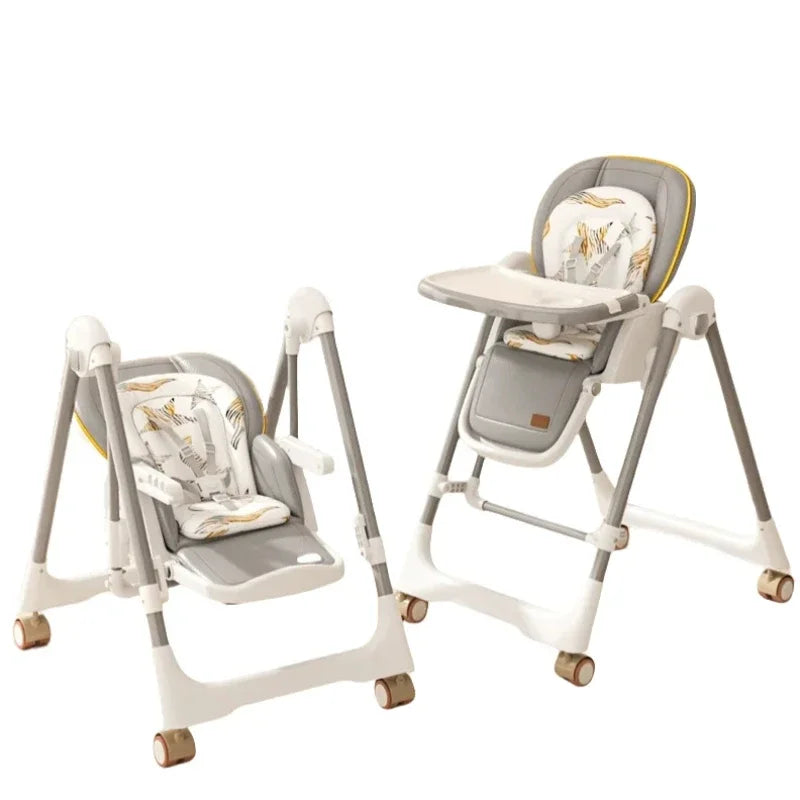 2-in-1 Baby-Hochstuhl & Schaukel – Verstellbarer Essstuhl für Babys