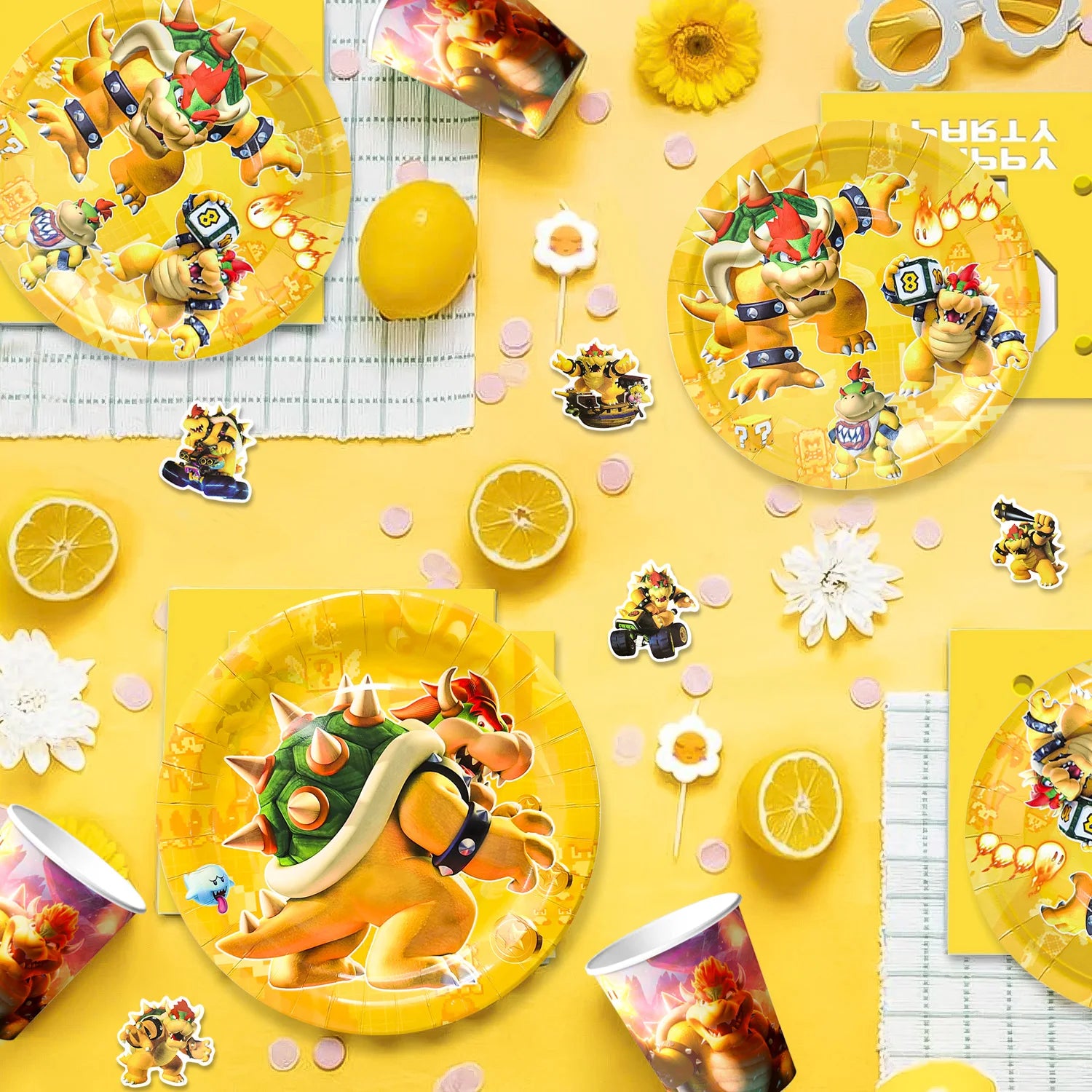Bowser King Koopa Geburtstag Party-Set – Deko & Geschirr Komplettset“.
