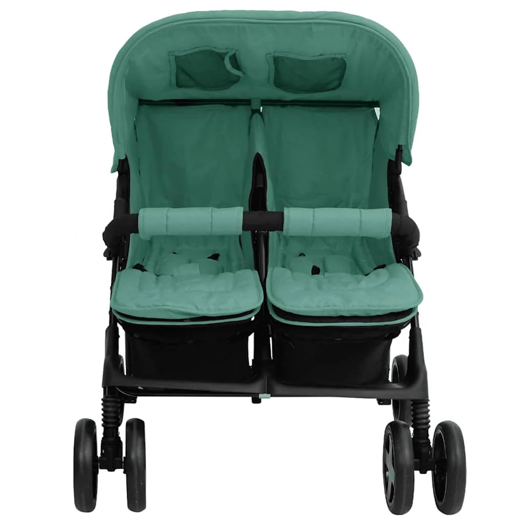 Doppel-Kinderwagen aus Stahl faltbar – Für 1–2 Kinder bis je 15 kg