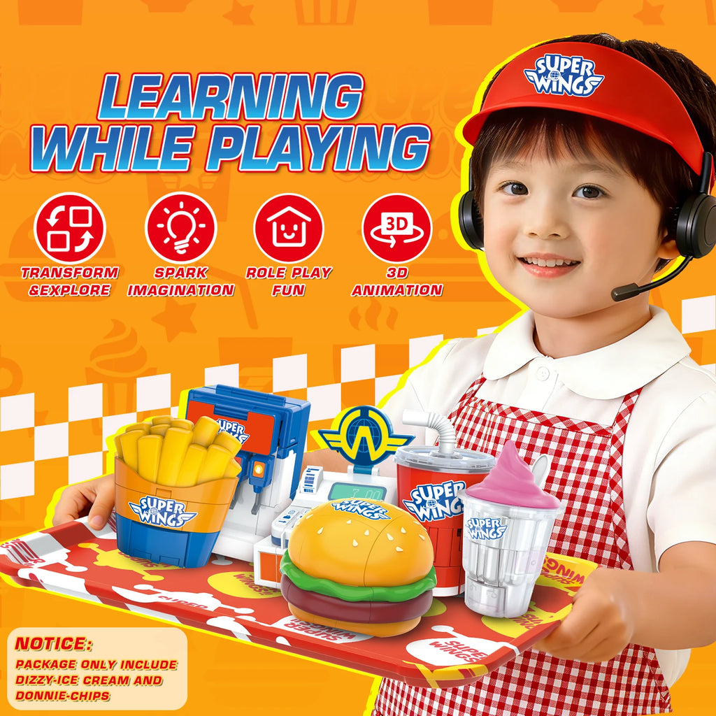 Super Wings 2-in-1 Transformierbarer Roboter – Dizzy & Donnie Foodie-Serie