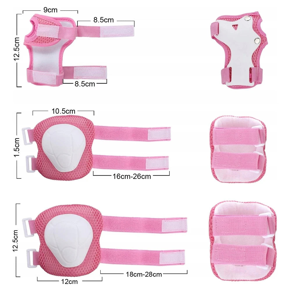 Kinder-Schutzset mit Helm in Rosa – Knie-, Ellbogen- & Handgelenkschützer inkl. Tragetasche (3–7 Jahre)