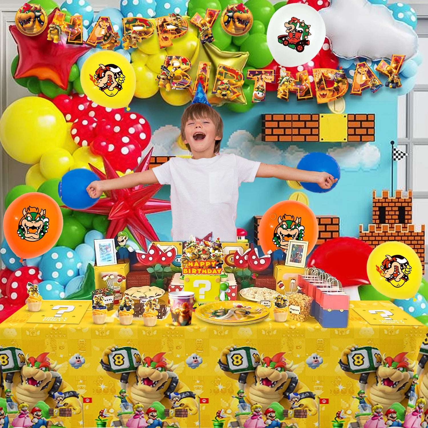 Bowser King Koopa Geburtstag Party-Set – Deko & Geschirr Komplettset“.