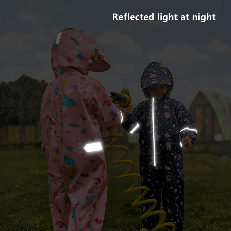 Kinder Regenoverall mit Kapuze | Wasserdicht | Unisex | 4–6 Jahre | Ganzjährig