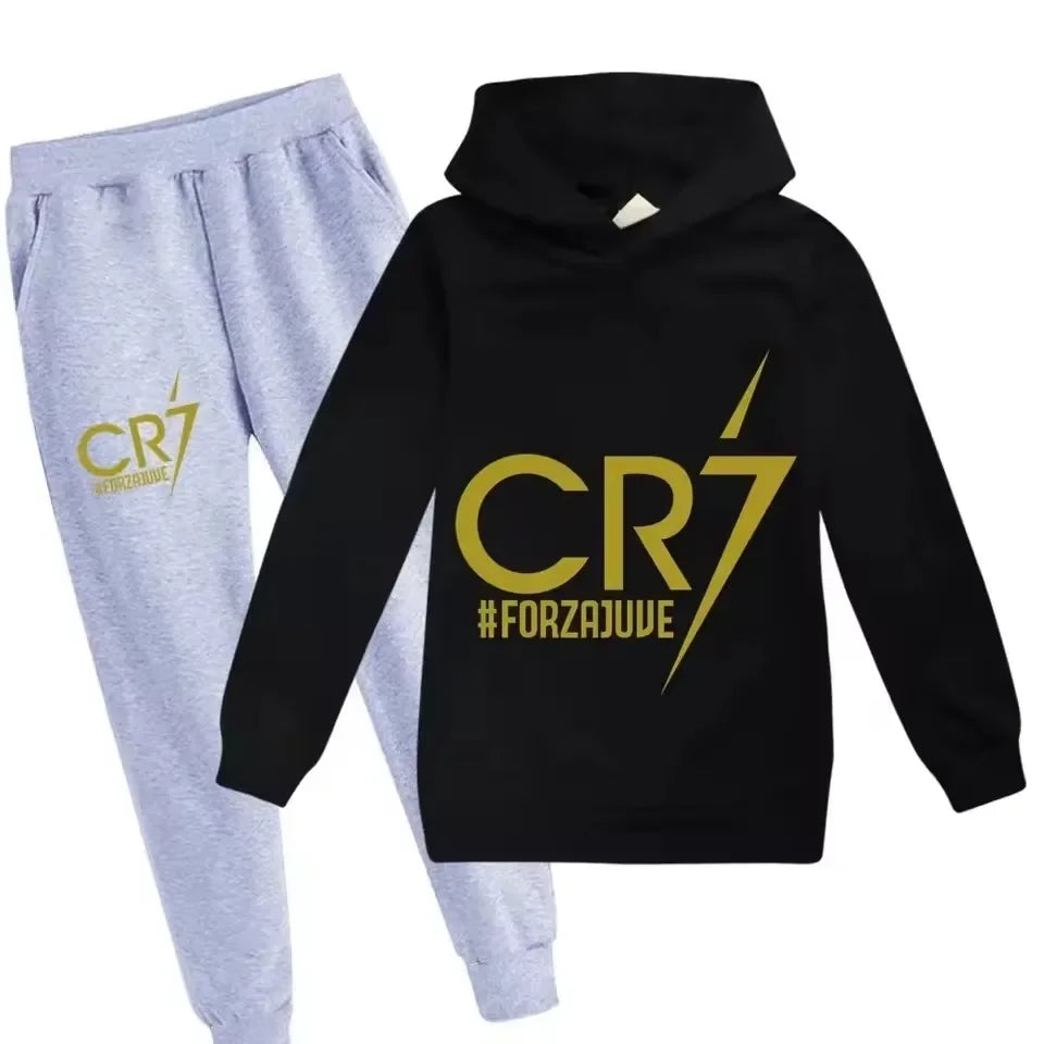 Kinder Fleece-Set mit Kapuze | Unisex Pullover & Hose | 7–13 Jahre | Ganzjährig
