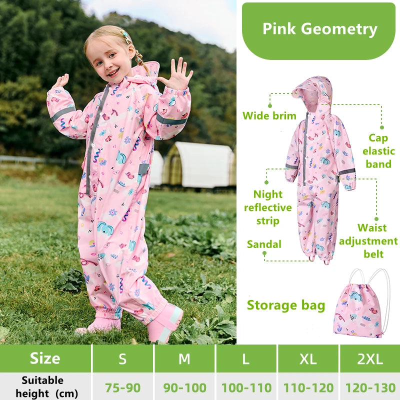 Kinder Regenoverall mit Kapuze | Wasserdicht | Unisex | 4–6 Jahre | Ganzjährig