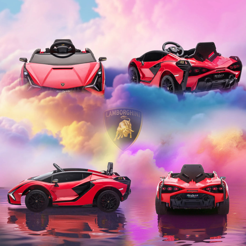 Kinder Elektroauto 12V – Rot, 2,4G-Fernbedienung, LED, Musik & Sicherheitsgurt (3–5 Jahre)