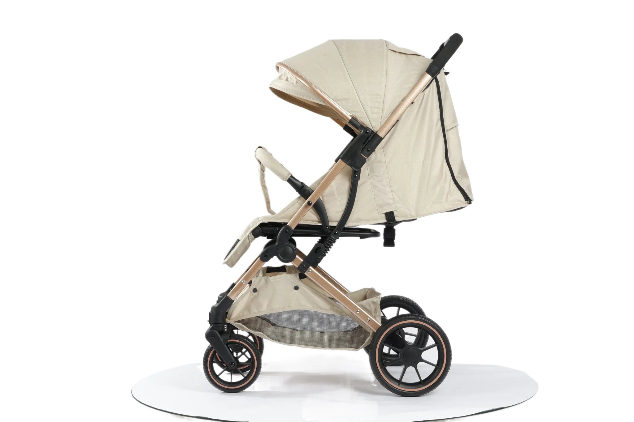 Faltbarer Kinderwagen flugzeugtauglich – 1-Sekunden-Faltung, Babywanne-Modus & Allrad-Federung (0–3 Jahre)