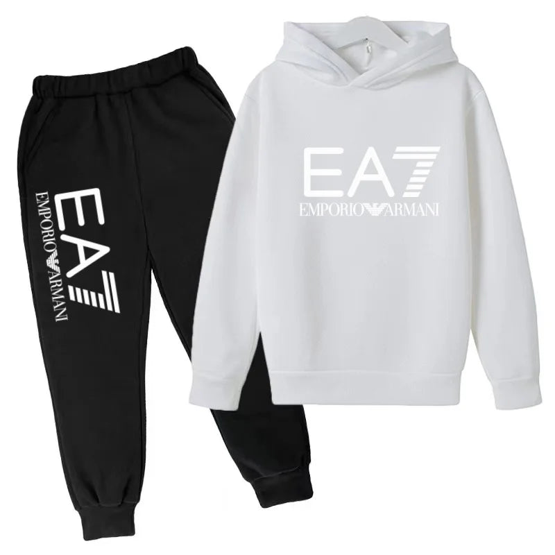 Kinder Jogginganzug 2-teilig – Hoodie & Hose mit Schriftzug für Jungen & Mädchen