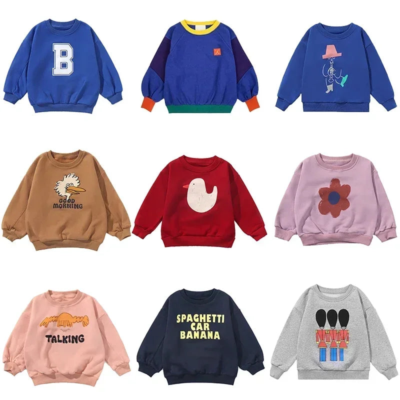 Kinder Hoodie mit Cartoon-Print – Unisex Sweatshirt für Frühling & Herbst