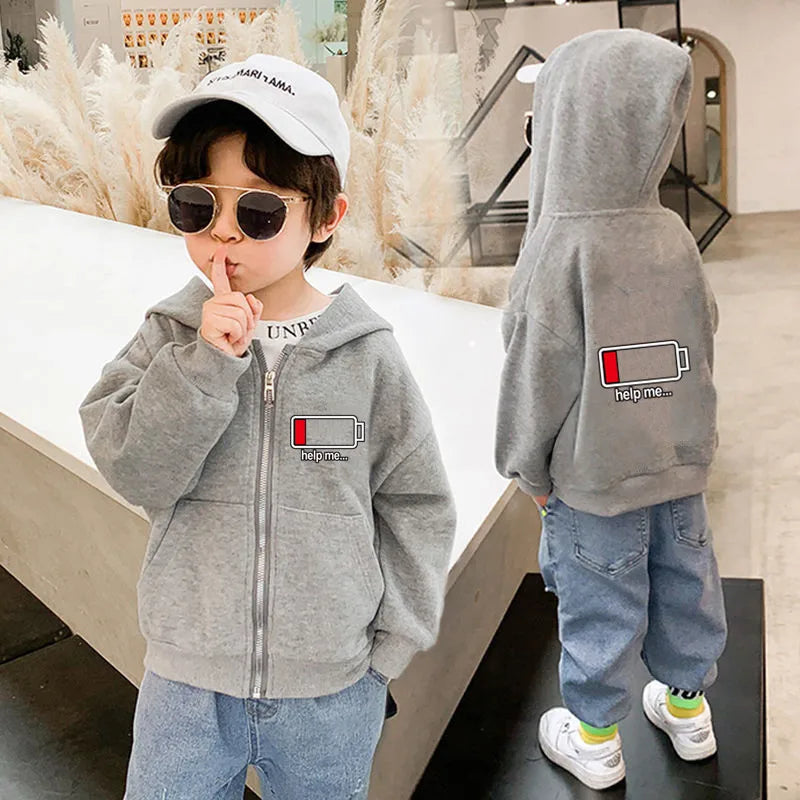 Kinder Kapuzenjacke mit Astronauten-Print | Reißverschluss | Unisex | 3–6 Jahre