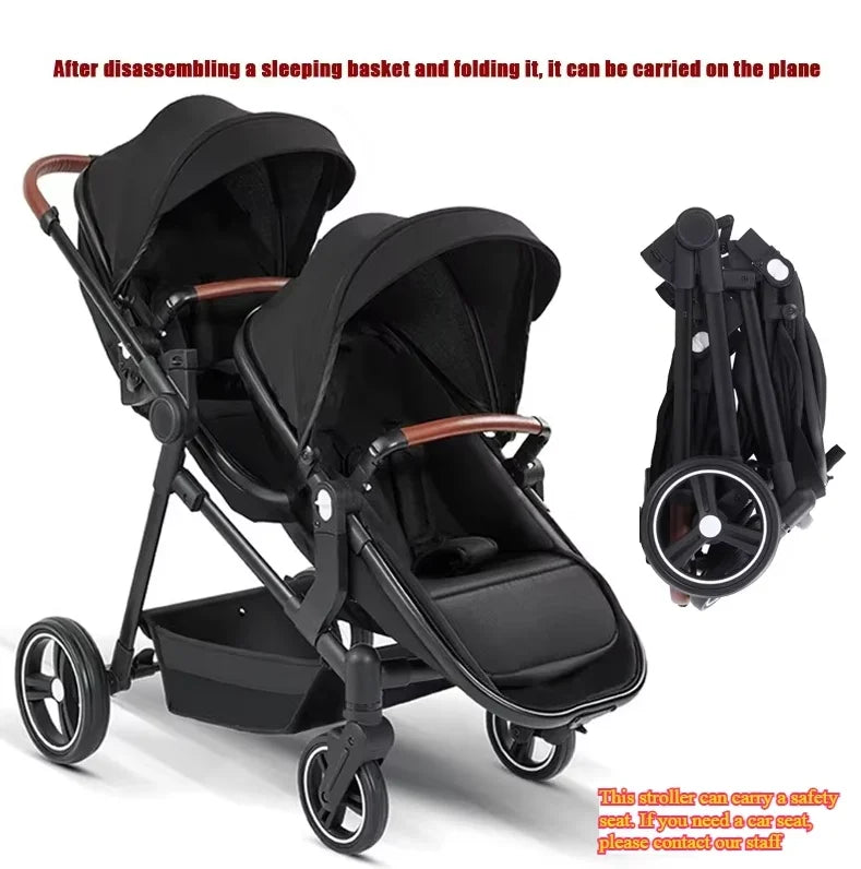 Multifunktionaler Zwillingskinderwagen – Faltbar, leicht & zum Babyfahrrad umbaubar